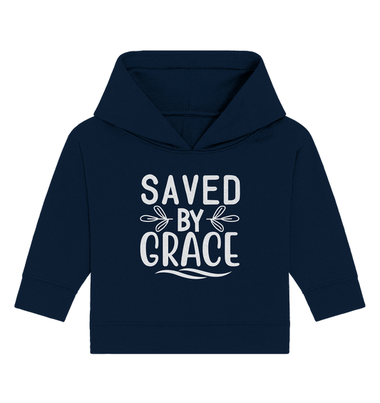 Saved by Grace White – Ein kraftvolles Glaubensstatement - Baby Organic Hoodie