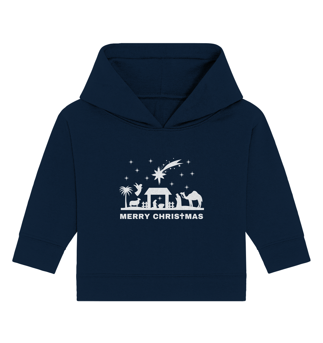 Merry Christmas - Frohe Weihnachten (Nativity Edition) - Baby Organic Hoodie