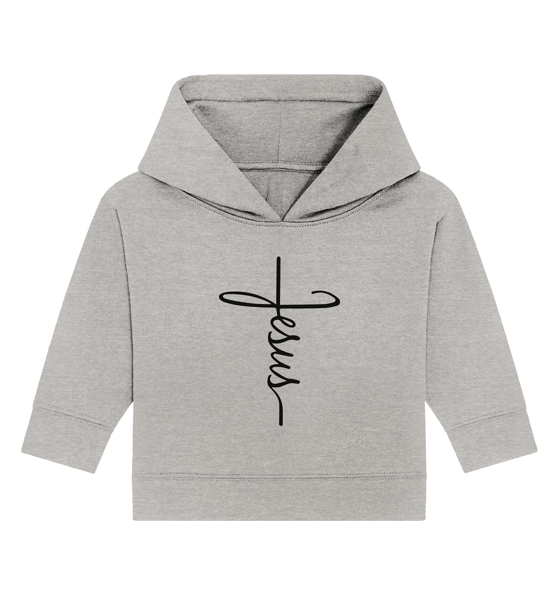 Kreuz mit Jesus Schrift – Ein kraftvolles Glaubensstatement - Baby Organic Hoodie