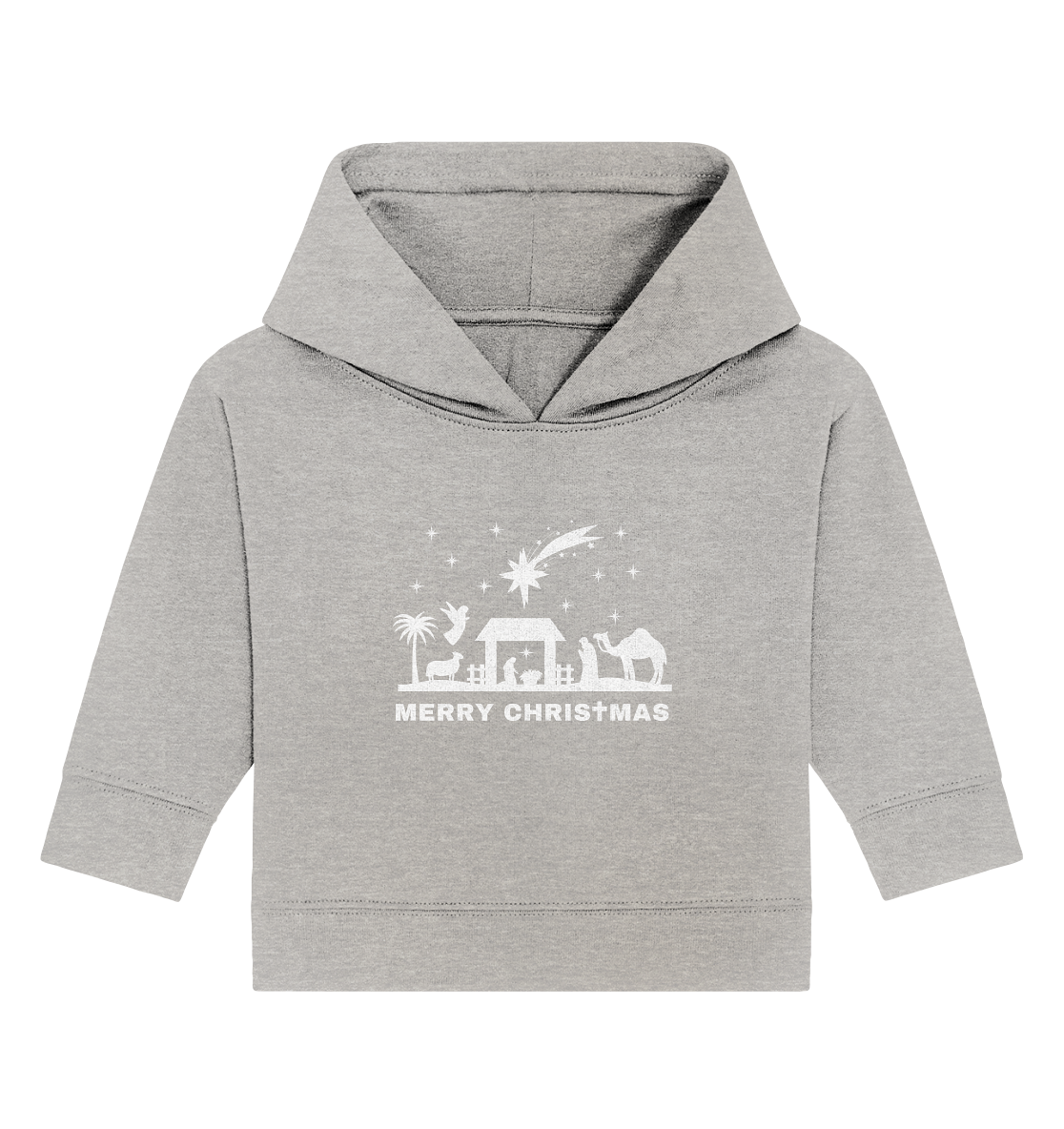 Merry Christmas - Frohe Weihnachten (Nativity Edition) - Baby Organic Hoodie