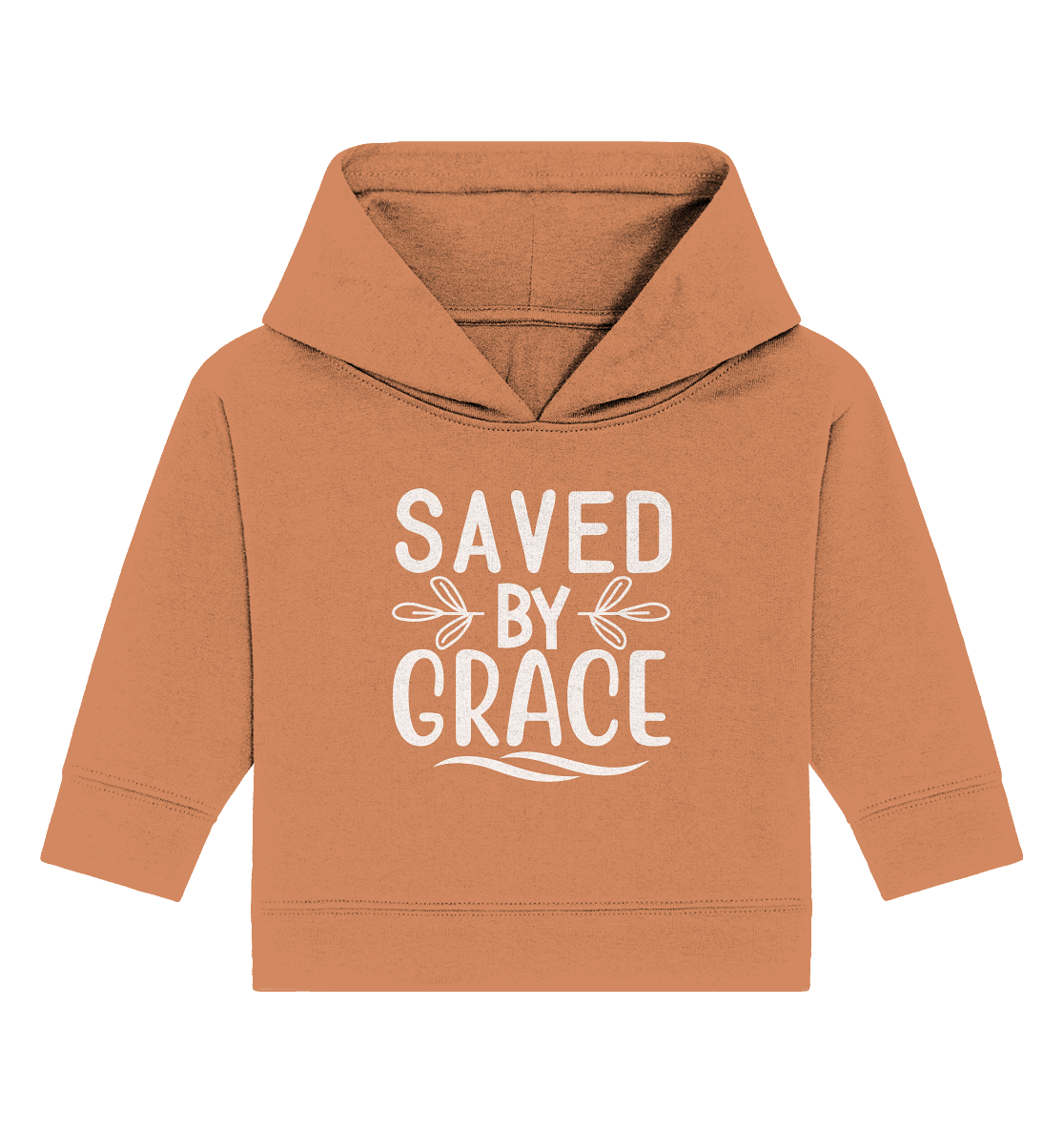 Saved by Grace White – Ein kraftvolles Glaubensstatement - Baby Organic Hoodie