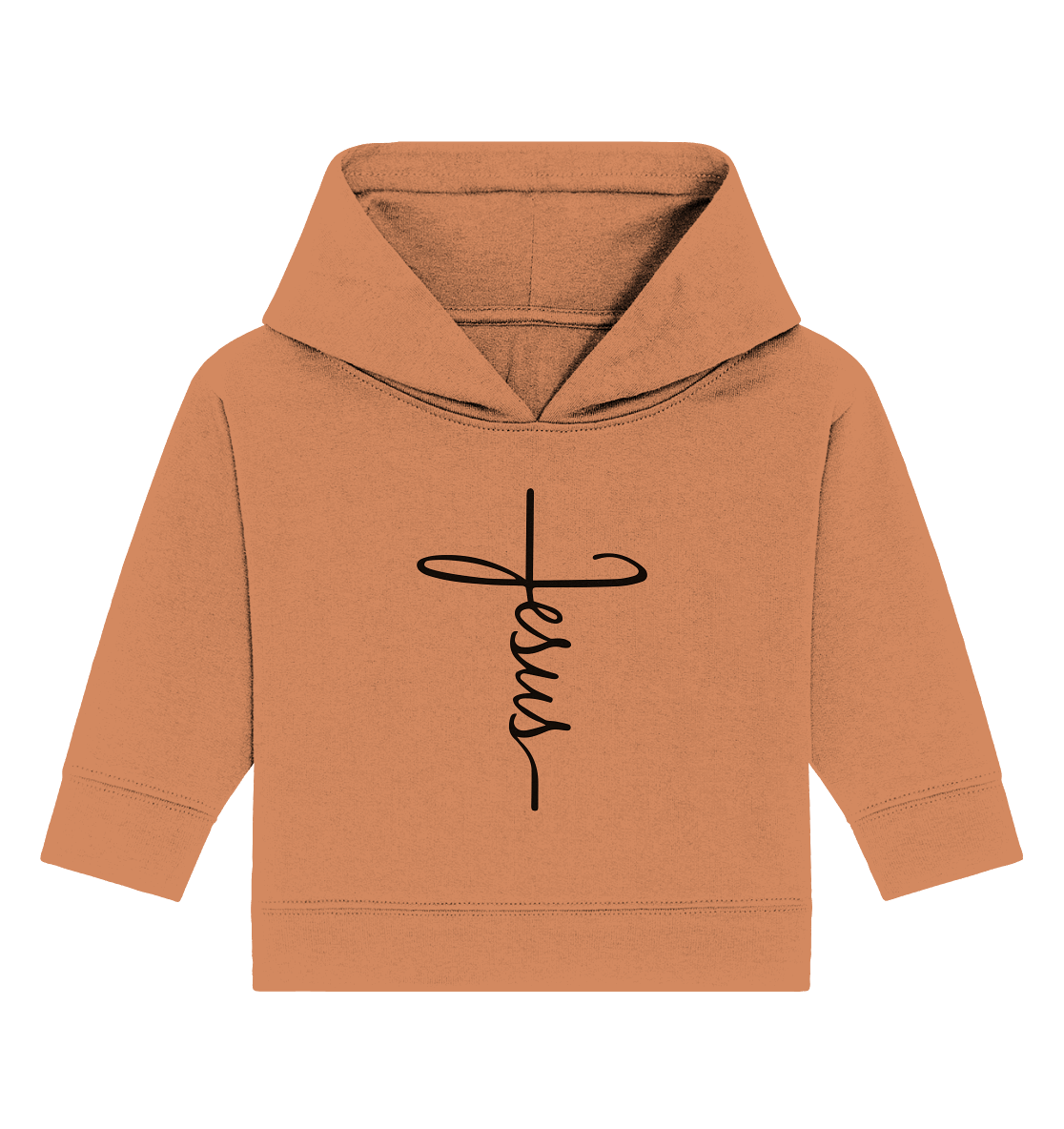 Kreuz mit Jesus Schrift – Ein kraftvolles Glaubensstatement - Baby Organic Hoodie