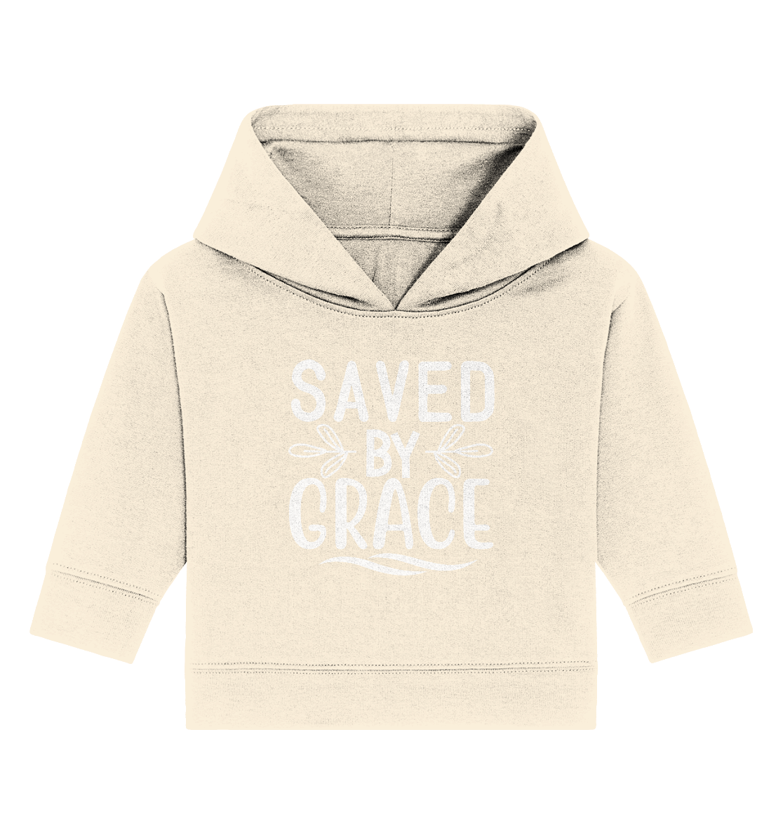 Saved by Grace White – Ein kraftvolles Glaubensstatement - Baby Organic Hoodie