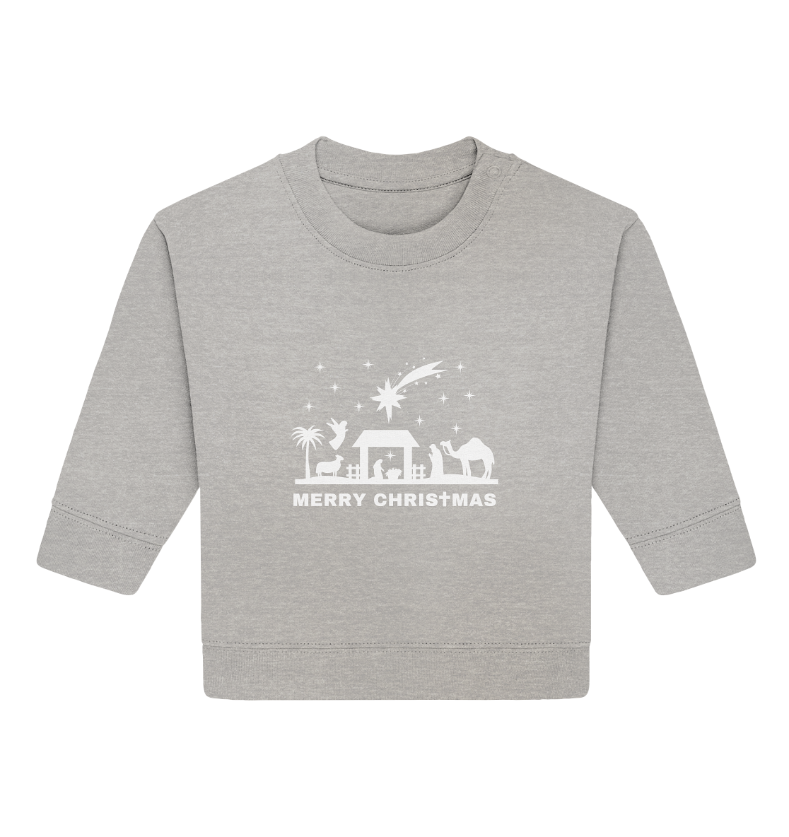 Merry Christmas - Frohe Weihnachten (Krippe Edition) - Baby Organic Sweatshirt