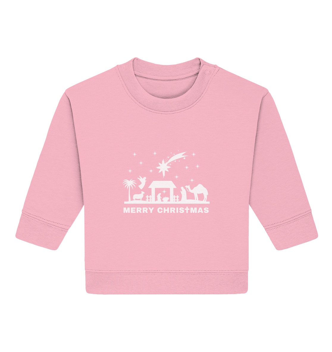 Merry Christmas - Frohe Weihnachten (Krippe Edition) - Baby Organic Sweatshirt