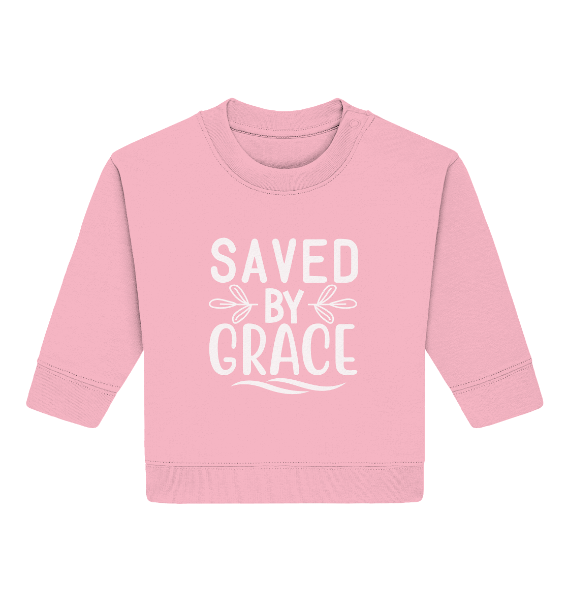 Saved by Grace White – Ein kraftvolles Glaubensstatement - Baby Organic Sweatshirt