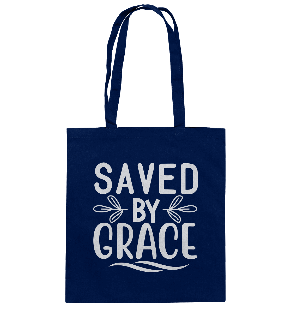 Saved by Grace White – Ein kraftvolles Glaubensstatement - Baumwolltasche