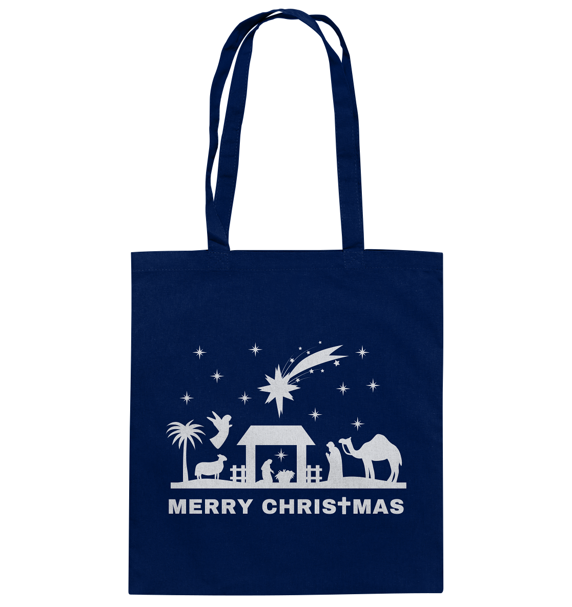 Merry Christmas - Frohe Weihnachten (Krippe Edition) - Baumwolltasche