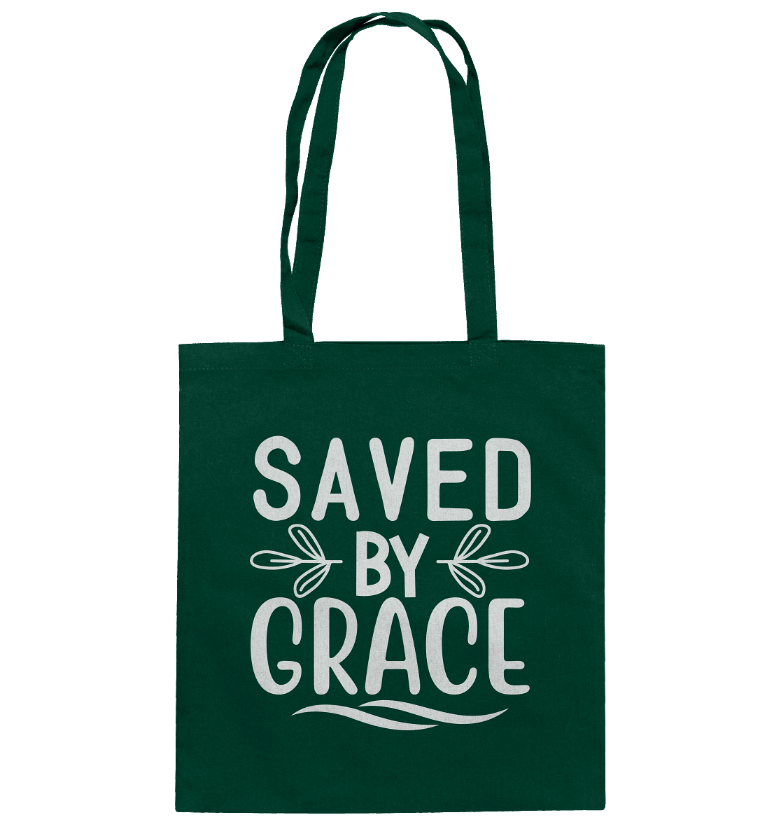 Saved by Grace White – Ein kraftvolles Glaubensstatement - Baumwolltasche