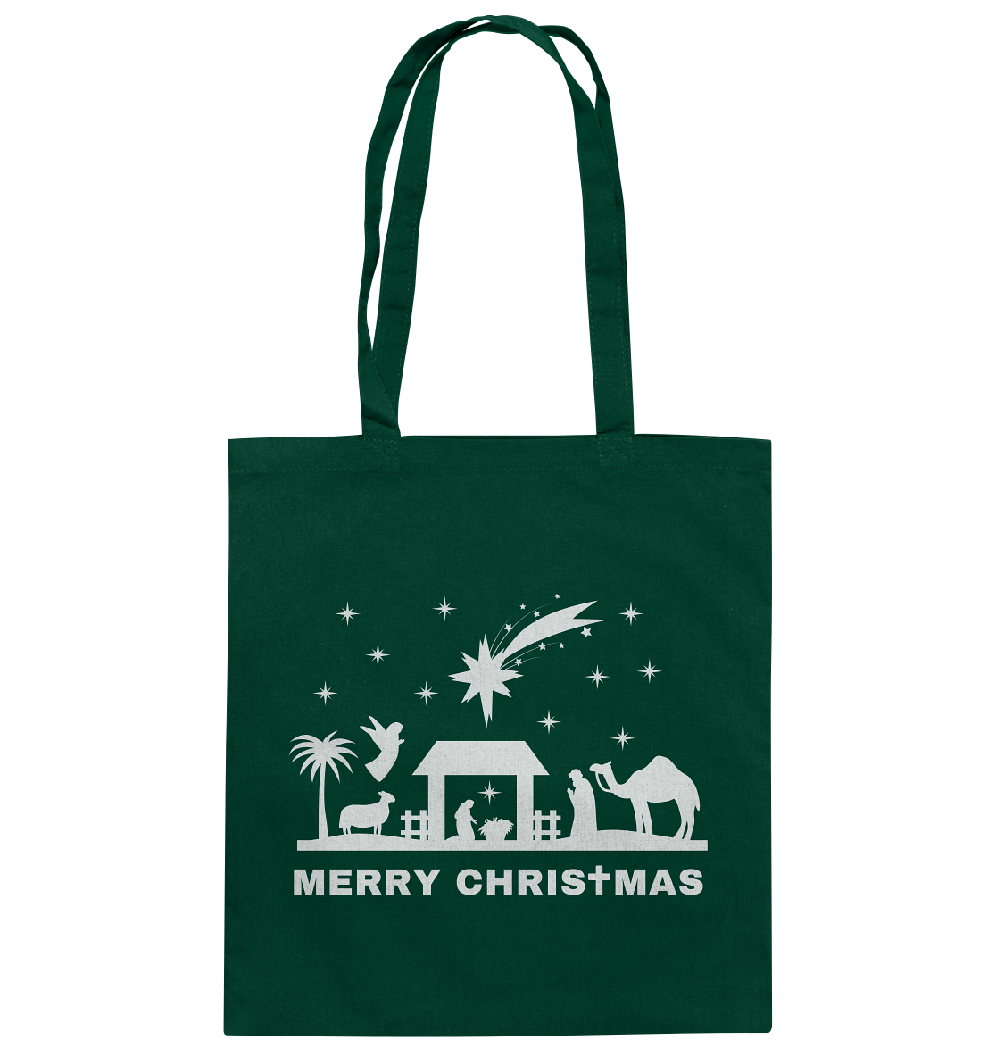 Merry Christmas - Frohe Weihnachten (Krippe Edition) - Baumwolltasche