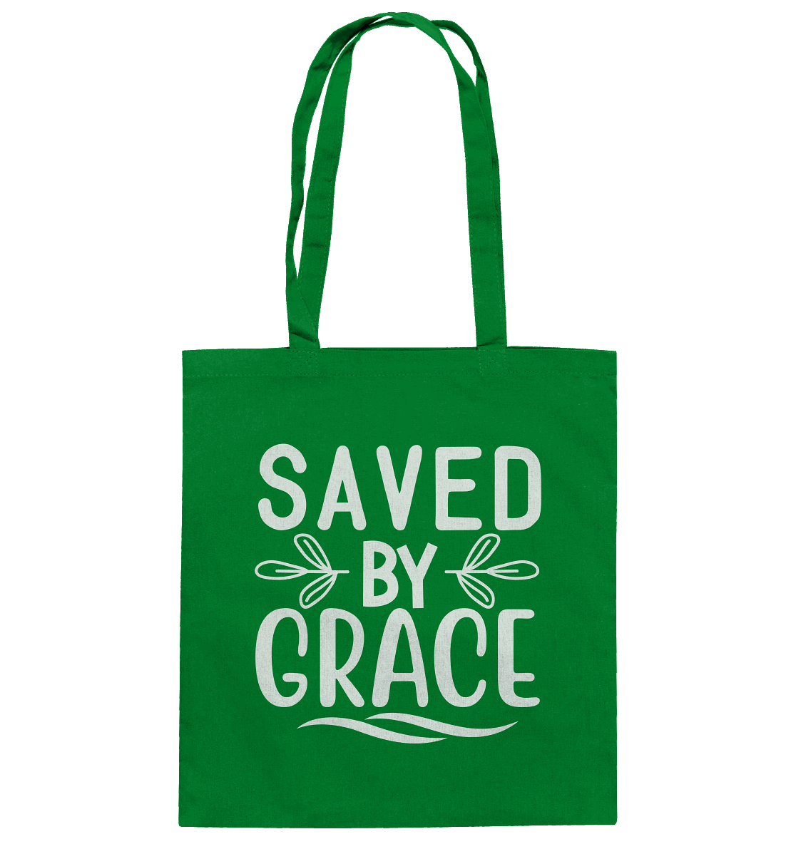 Saved by Grace White – Ein kraftvolles Glaubensstatement - Baumwolltasche