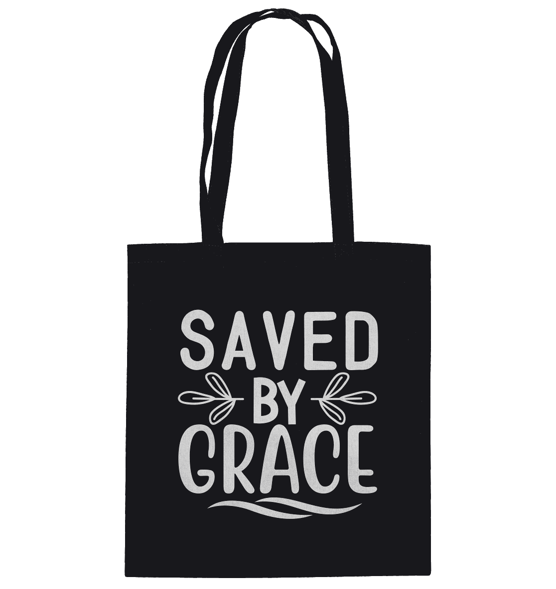 Saved by Grace White – Ein kraftvolles Glaubensstatement - Baumwolltasche