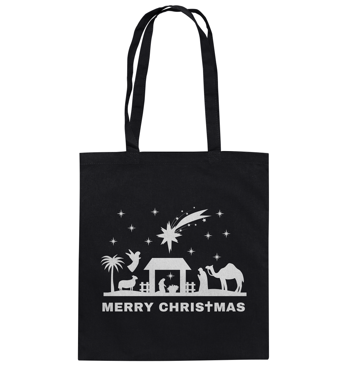 Merry Christmas - Frohe Weihnachten (Krippe Edition) - Baumwolltasche