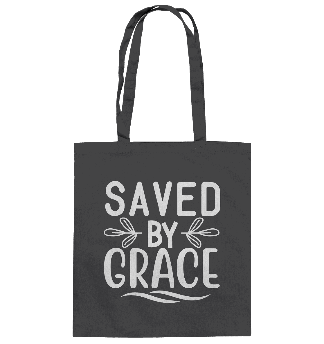 Saved by Grace White – Ein kraftvolles Glaubensstatement - Baumwolltasche