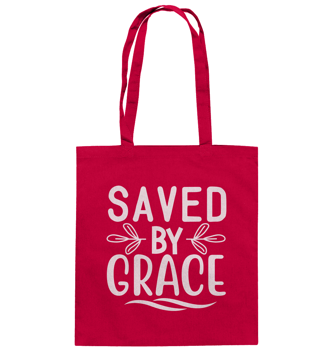 Saved by Grace White – Ein kraftvolles Glaubensstatement - Baumwolltasche