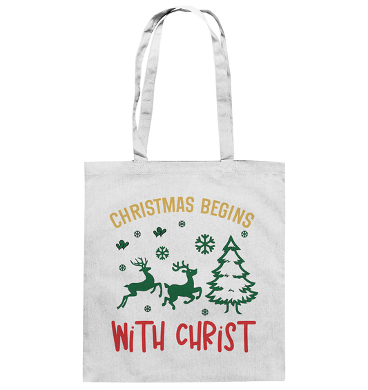 Christmas Begins with CHRIST - Baumwolltasche