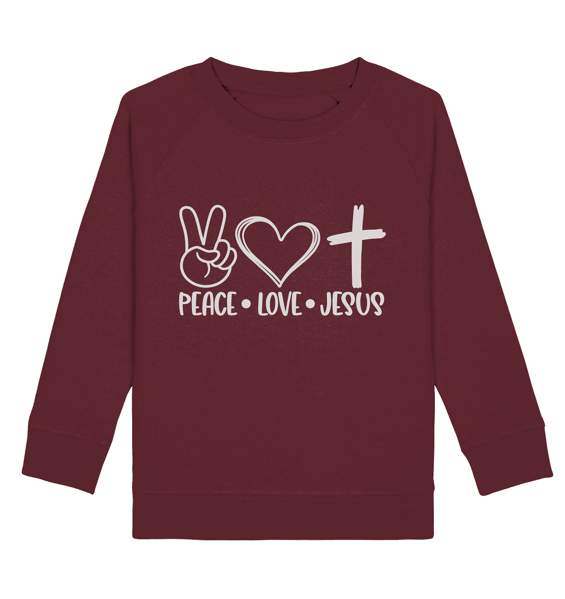 Frieden, Liebe, Jesus: Christliche Kleidungskollektion - Kids Organic Sweatshirt