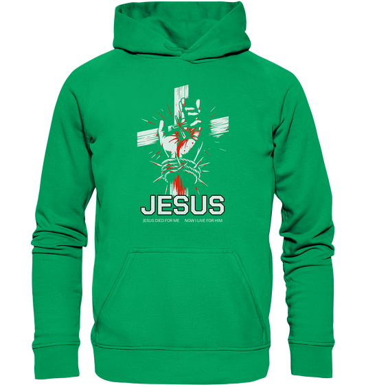 Jesus starb für mich – Jetzt lebe ich für ihn - Kids Premium Hoodie