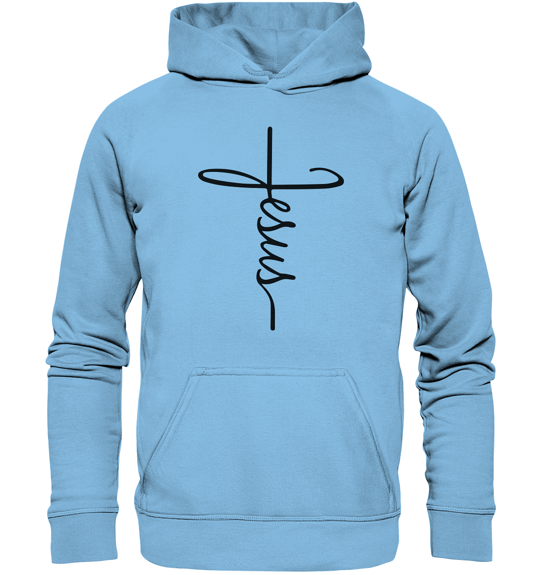 Kreuz mit Jesus Schrift – Ein kraftvolles Glaubensstatement - Kids Premium Hoodie