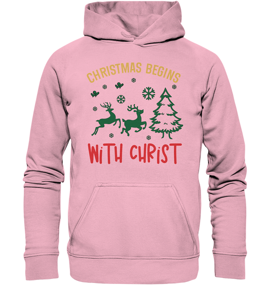 Christmas Begins with CHRIST - Kids Premium Hoodie