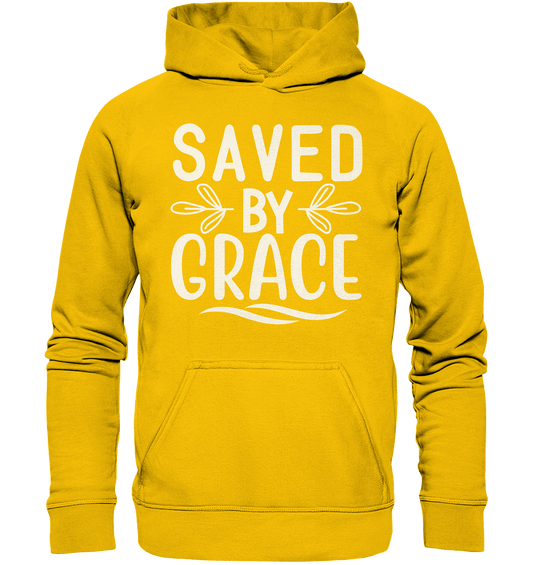 Saved by Grace White – Ein kraftvolles Glaubensstatement - Kids Premium Hoodie