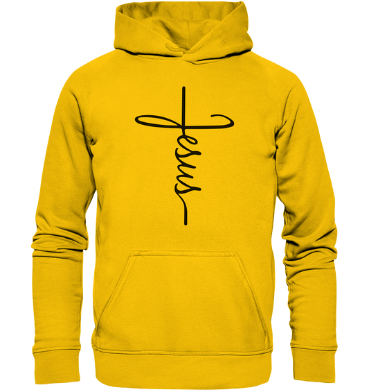 Kreuz mit Jesus Schrift – Ein kraftvolles Glaubensstatement - Kids Premium Hoodie