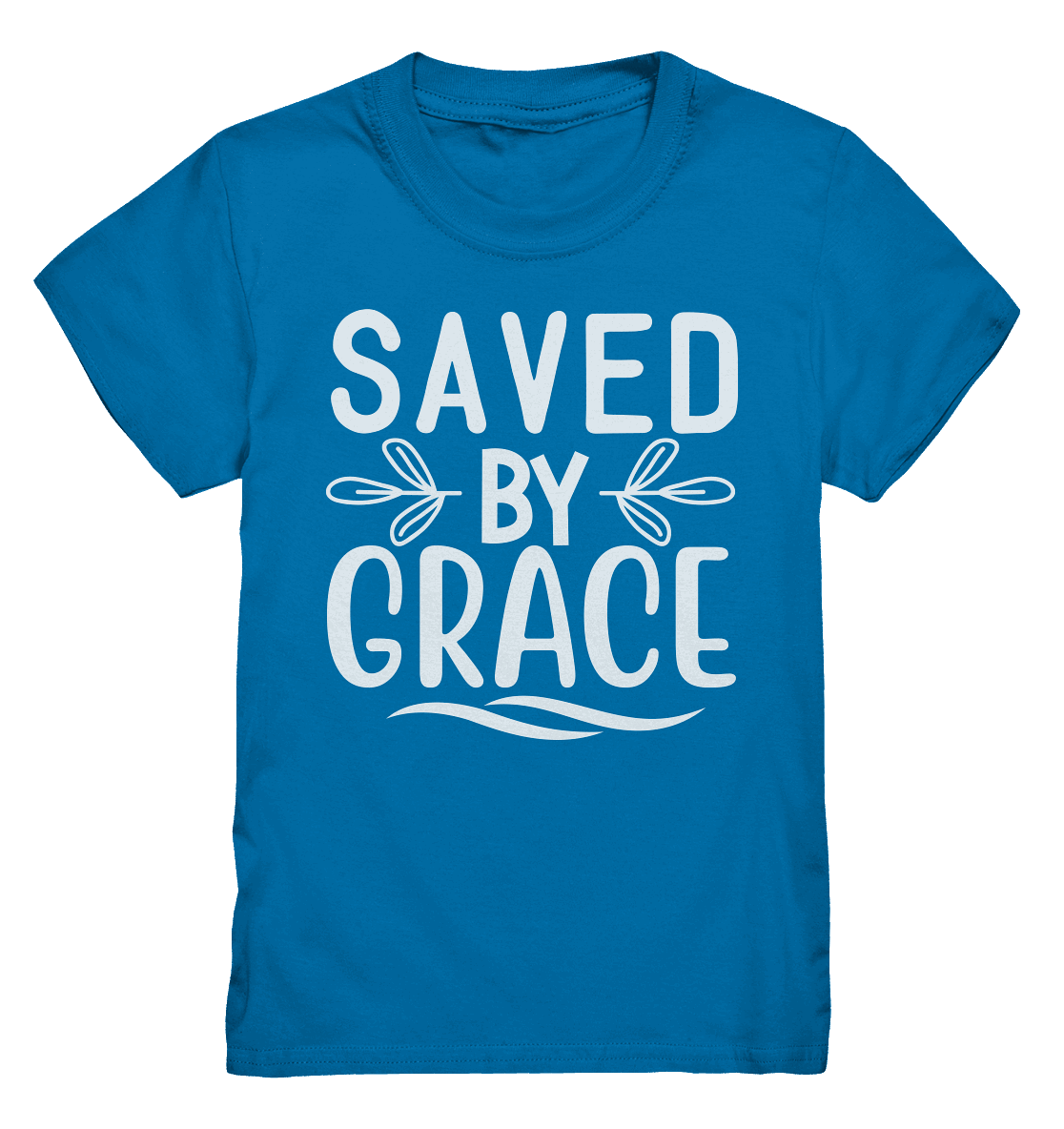 Saved by Grace White – Ein kraftvolles Glaubensstatement - Kids Premium Shirt