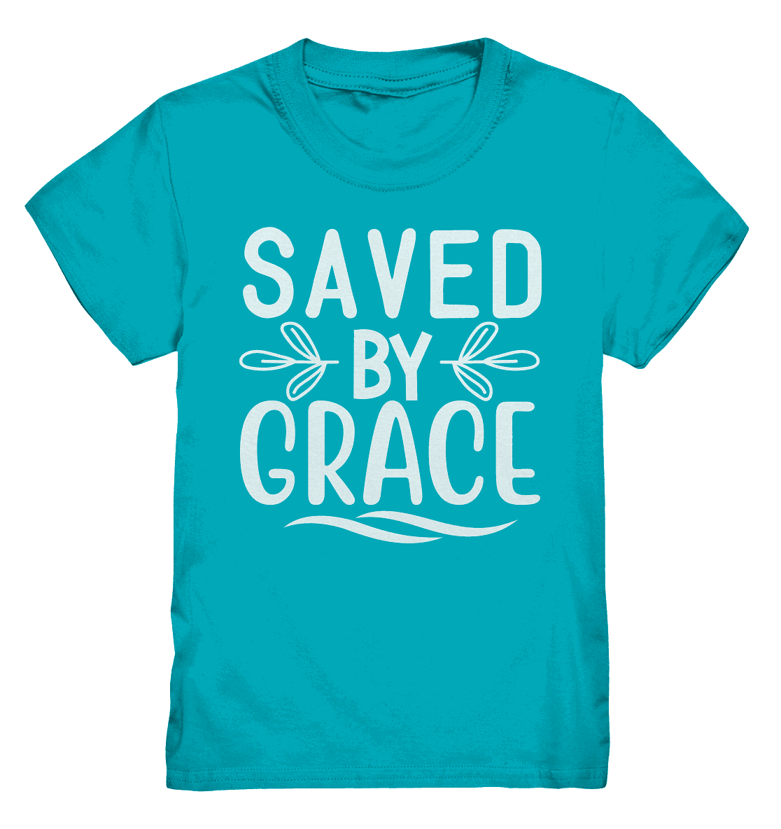 Saved by Grace White – Ein kraftvolles Glaubensstatement - Kids Premium Shirt