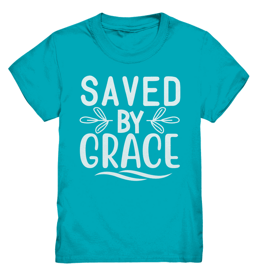 Saved by Grace White – Ein kraftvolles Glaubensstatement - Kids Premium Shirt