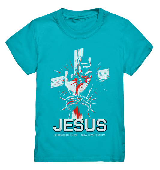 Jesus starb für mich – Jetzt lebe ich für ihn - Kids Premium Shirt