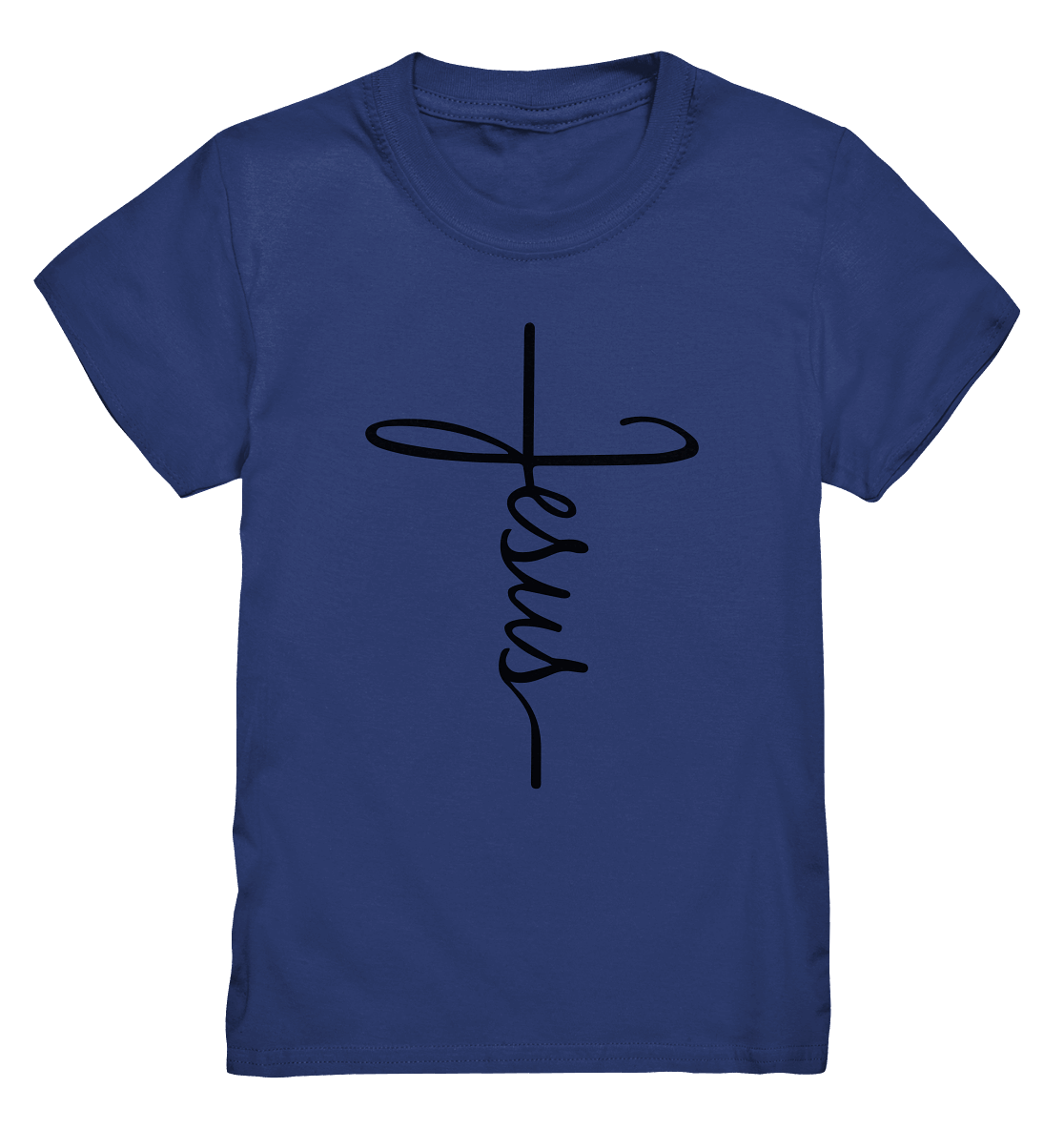 Kreuz mit Jesus Schrift – Ein kraftvolles Glaubensstatement - Kids Premium Shirt