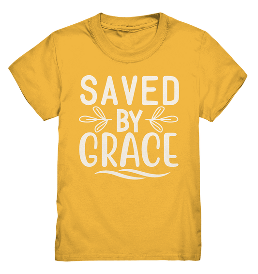 Saved by Grace White – Ein kraftvolles Glaubensstatement - Kids Premium Shirt