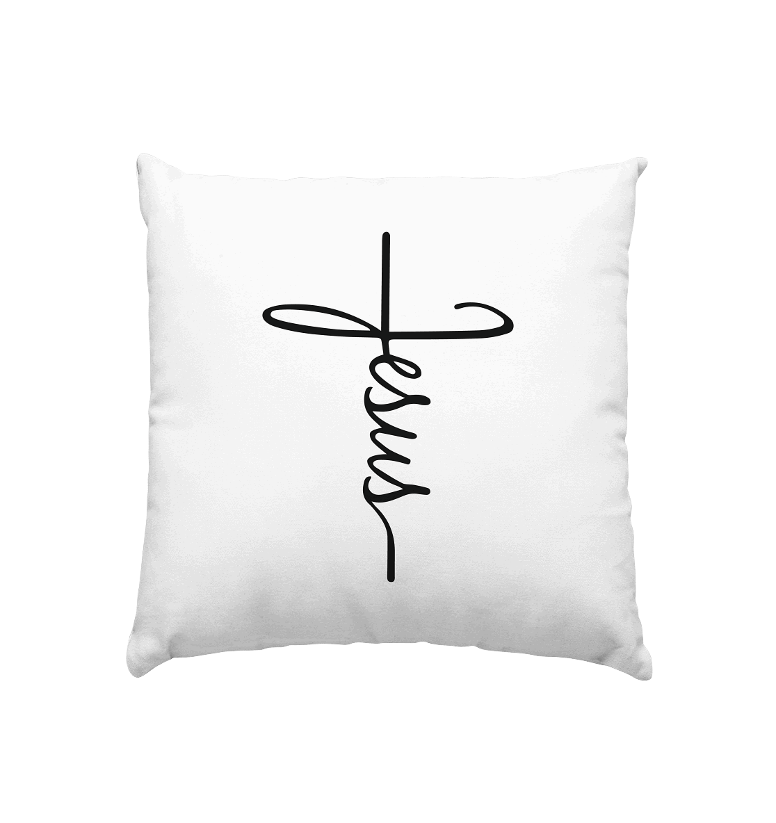 Kreuz mit Jesus Schrift – Ein kraftvolles Glaubensstatement - Kissen 40x40cm