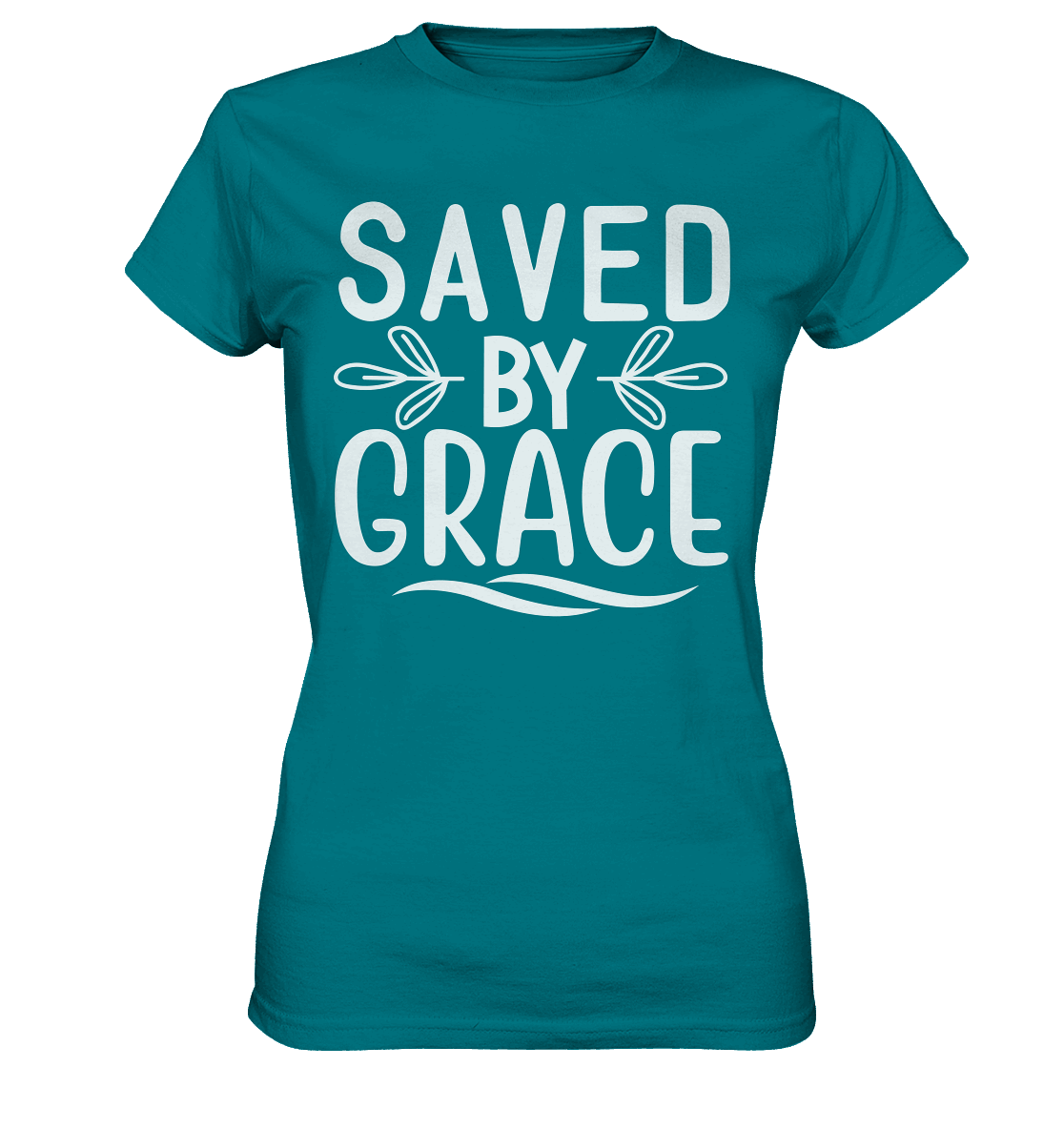 Saved by Grace White – Ein kraftvolles Glaubensstatement - Ladies Premium Shirt