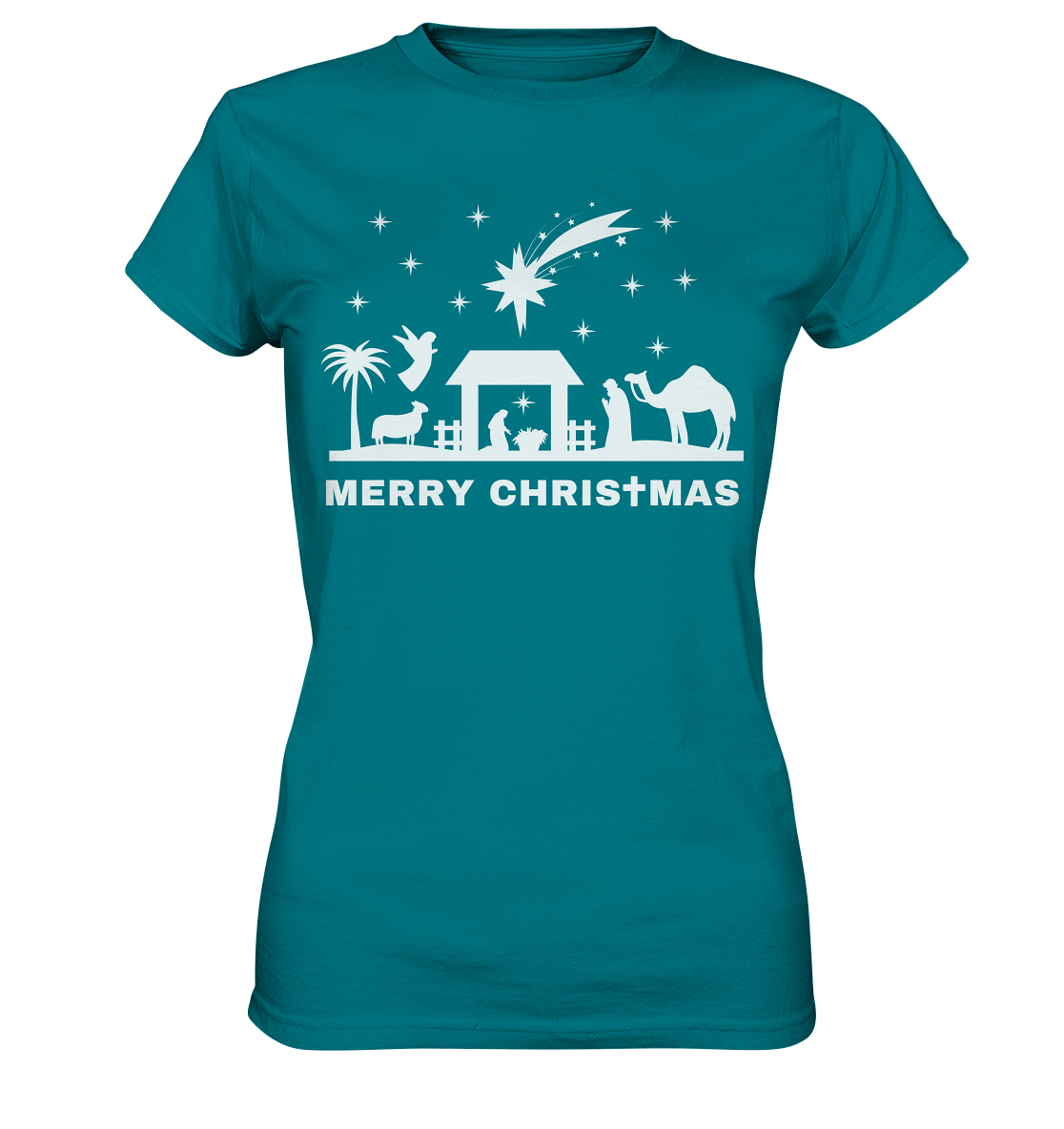 Merry Christmas - Frohe Weihnachten (Krippe Edition) - Ladies Premium Shirt