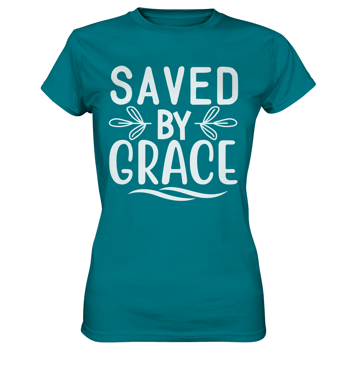 Saved by Grace White – Ein kraftvolles Glaubensstatement - Ladies Premium Shirt