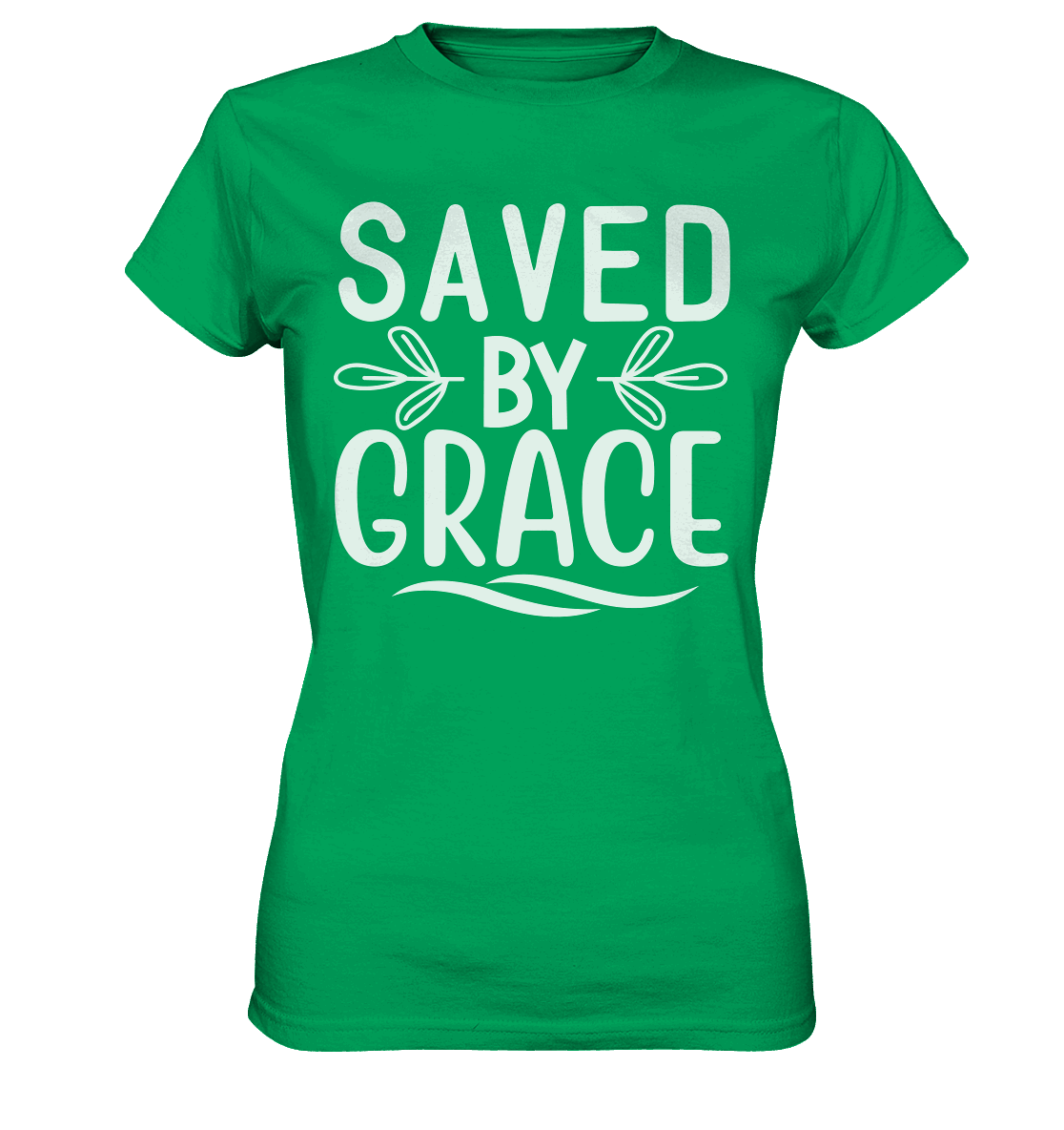 Saved by Grace White – Ein kraftvolles Glaubensstatement - Ladies Premium Shirt