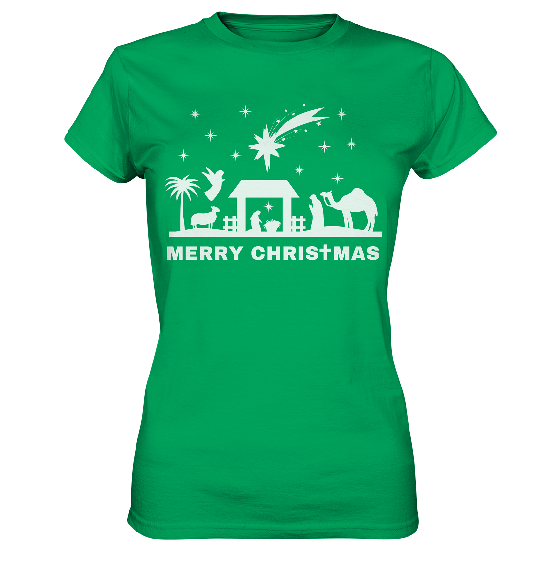 Merry Christmas - Frohe Weihnachten (Krippe Edition) - Ladies Premium Shirt