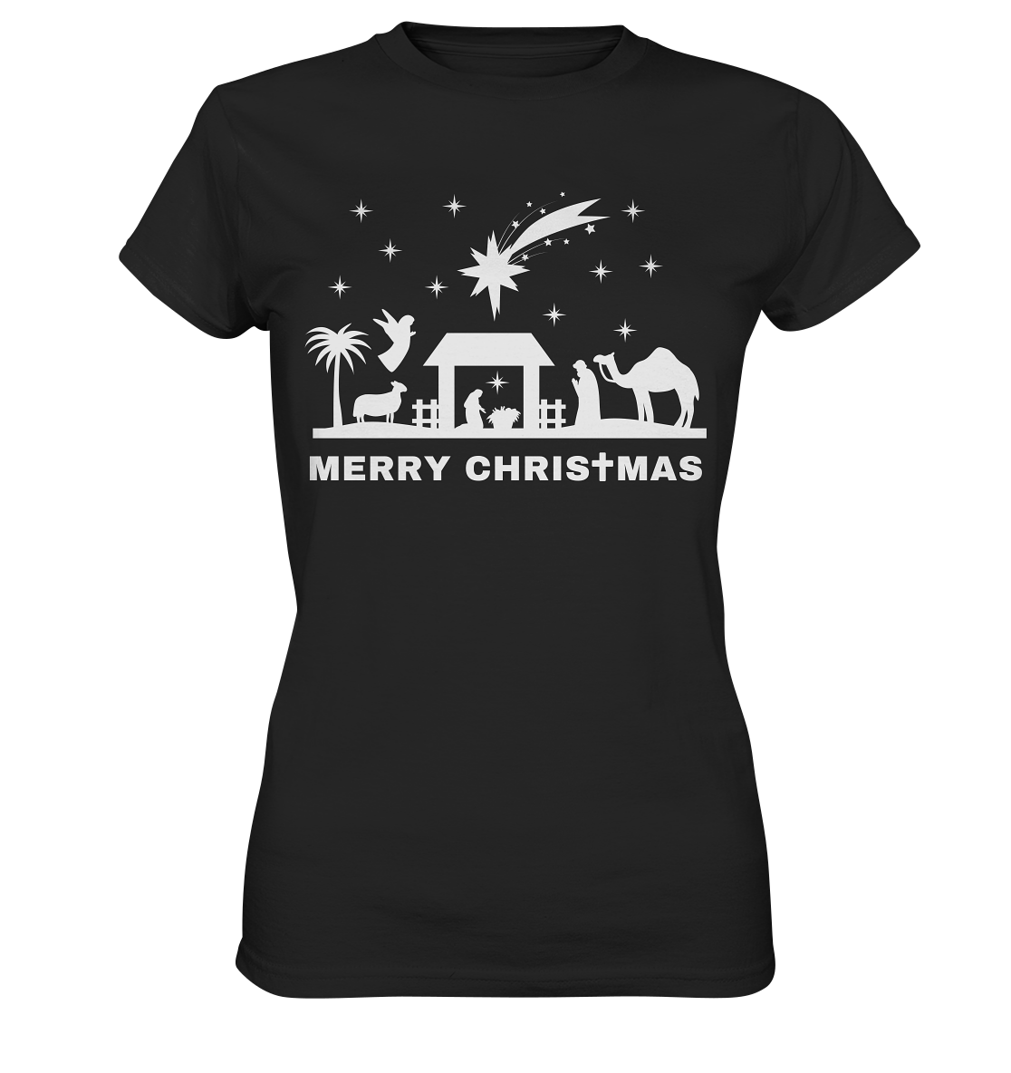 Merry Christmas - Frohe Weihnachten (Krippe Edition) - Ladies Premium Shirt