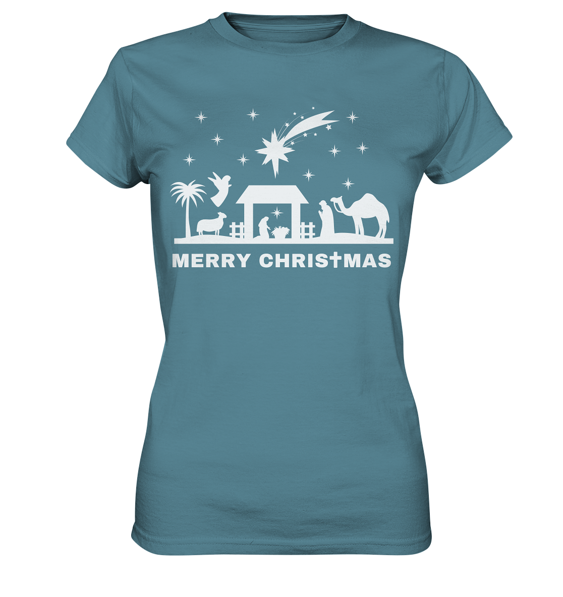 Merry Christmas - Frohe Weihnachten (Krippe Edition) - Ladies Premium Shirt