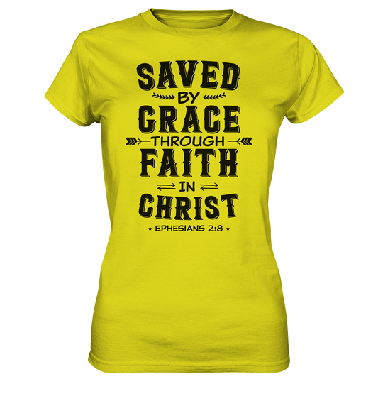 Saved by Grace through Faith in Christ - Ladies Premium Shirt