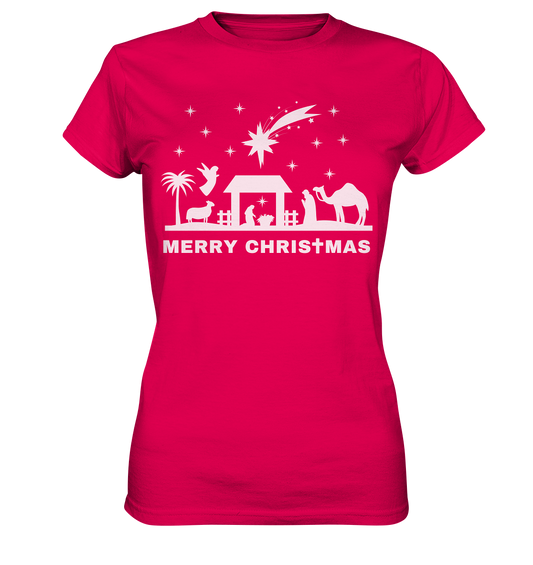 Merry Christmas - Frohe Weihnachten (Nativity Edition) - Ladies Premium Shirt