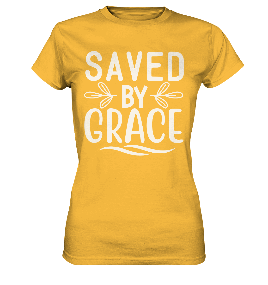 Saved by Grace White – Ein kraftvolles Glaubensstatement - Ladies Premium Shirt