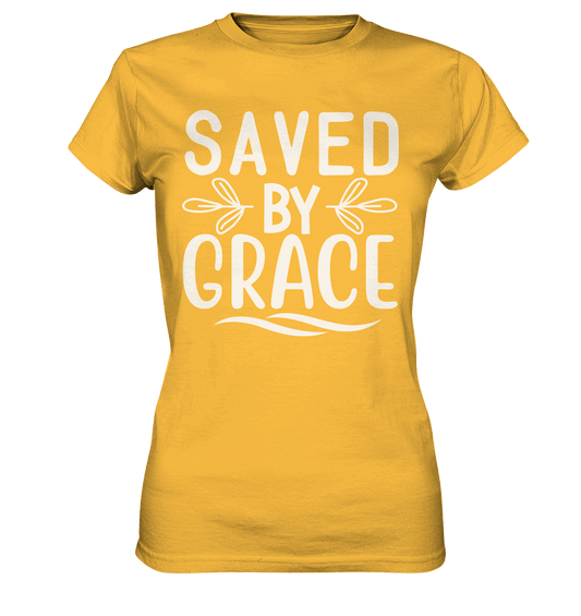 Saved by Grace White – Ein kraftvolles Glaubensstatement - Ladies Premium Shirt