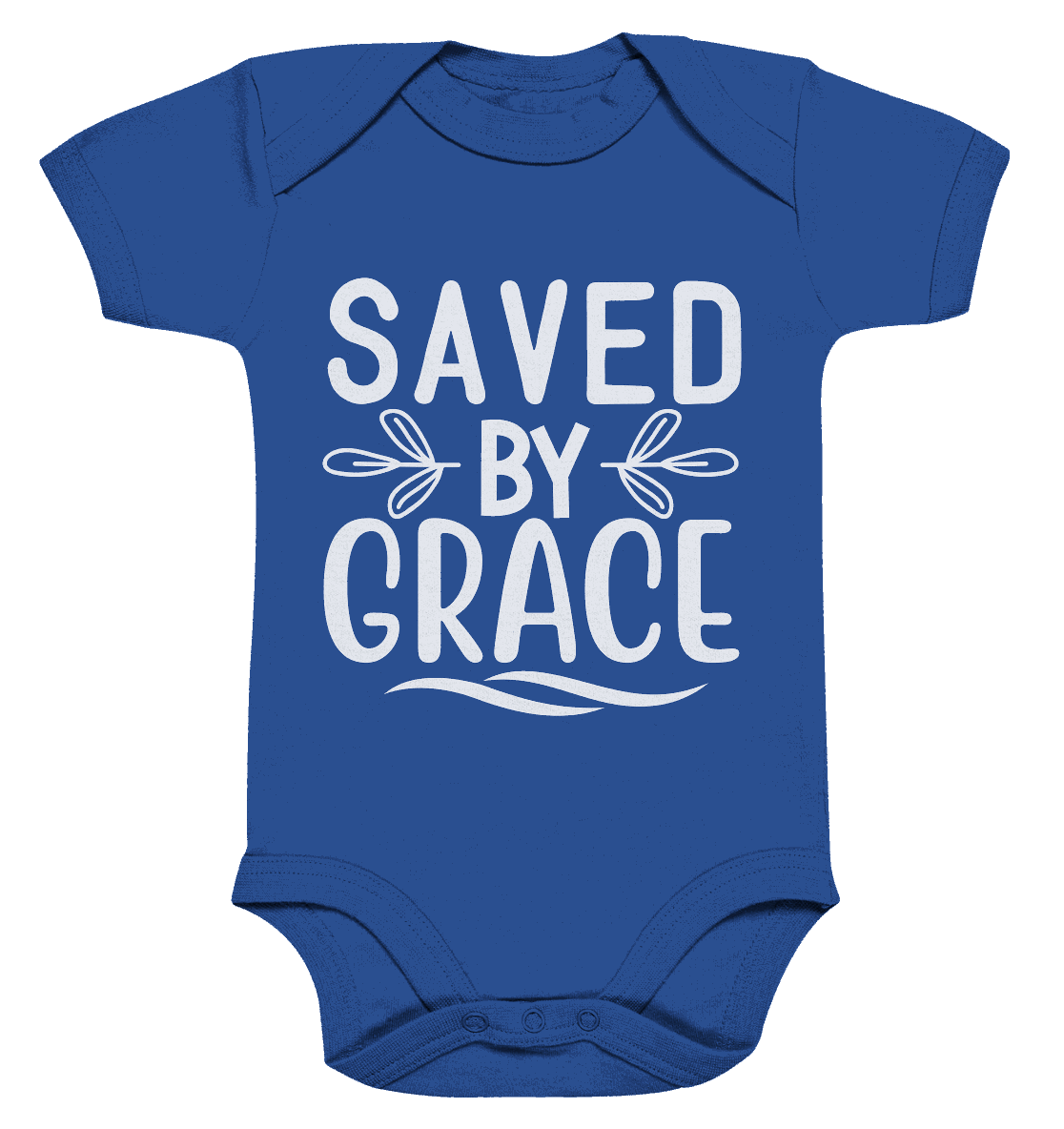 Saved by Grace White – Ein kraftvolles Glaubensstatement - Organic Baby Bodysuit