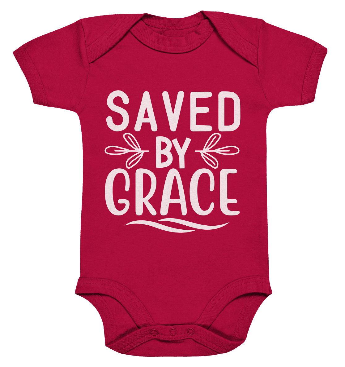 Saved by Grace White – Ein kraftvolles Glaubensstatement - Organic Baby Bodysuit