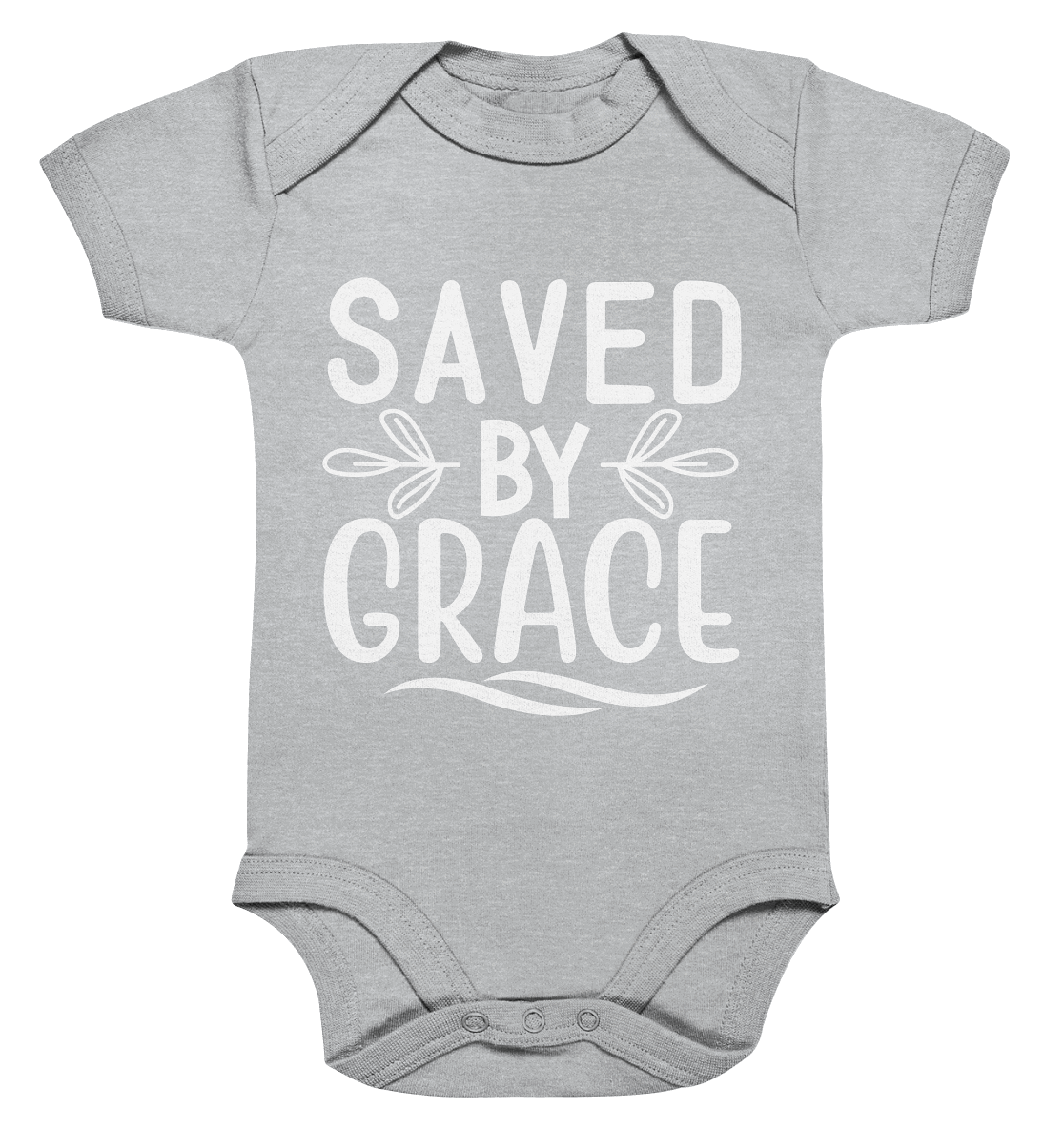 Saved by Grace White – Ein kraftvolles Glaubensstatement - Organic Baby Bodysuit