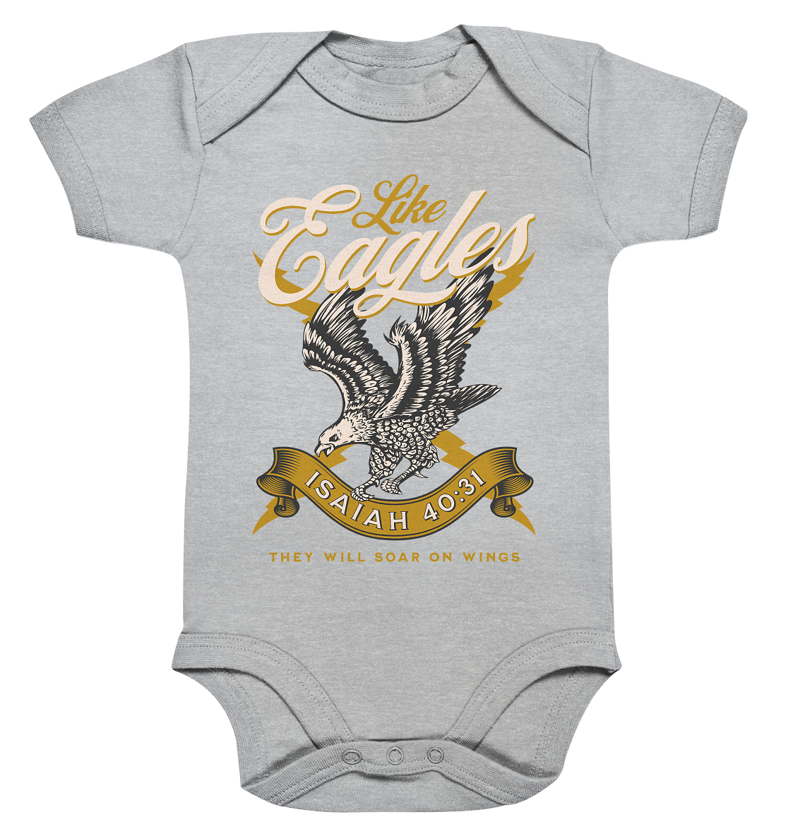 They will fly like eagles – Isaiah 40:31 - Organic Baby Bodysuit