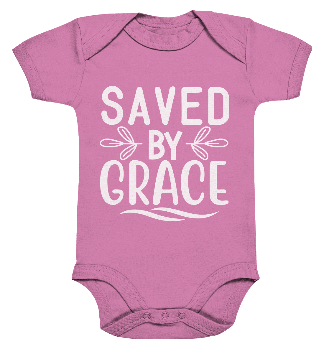 Saved by Grace White – Ein kraftvolles Glaubensstatement - Organic Baby Bodysuit