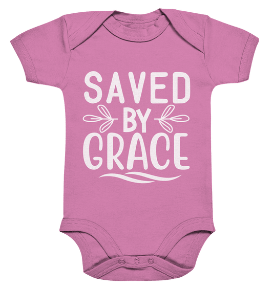 Saved by Grace White – Ein kraftvolles Glaubensstatement - Organic Baby Bodysuit